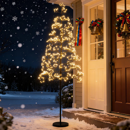 5ft Lighted Alpine Tree, Warm White LED, Artificial Cedar, Weighted Base Christmas Tree at Gallery Canada