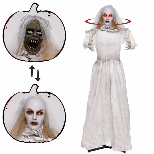 5.7 ft Animated Halloween Ghost Bride, Turning Head Halloween Options at Gallery Canada