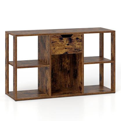 5-Cube Bookcase with Storage Drawer, Rustic Brown Bookcases at Gallery Canada