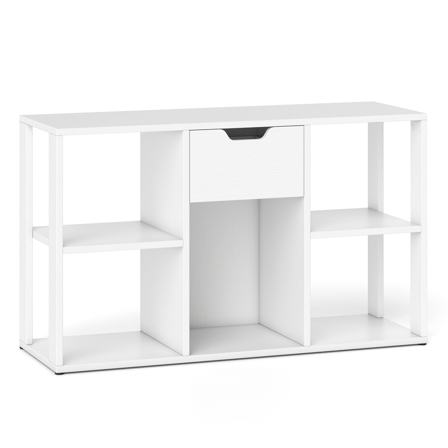 5-Cube Bookcase with Storage Drawer, White Bookcases at Gallery Canada