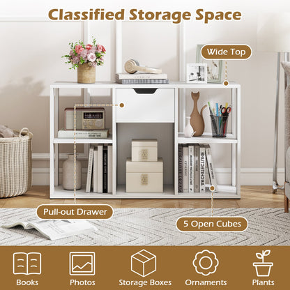 5-Cube Bookcase with Storage Drawer, White Bookcases at Gallery Canada