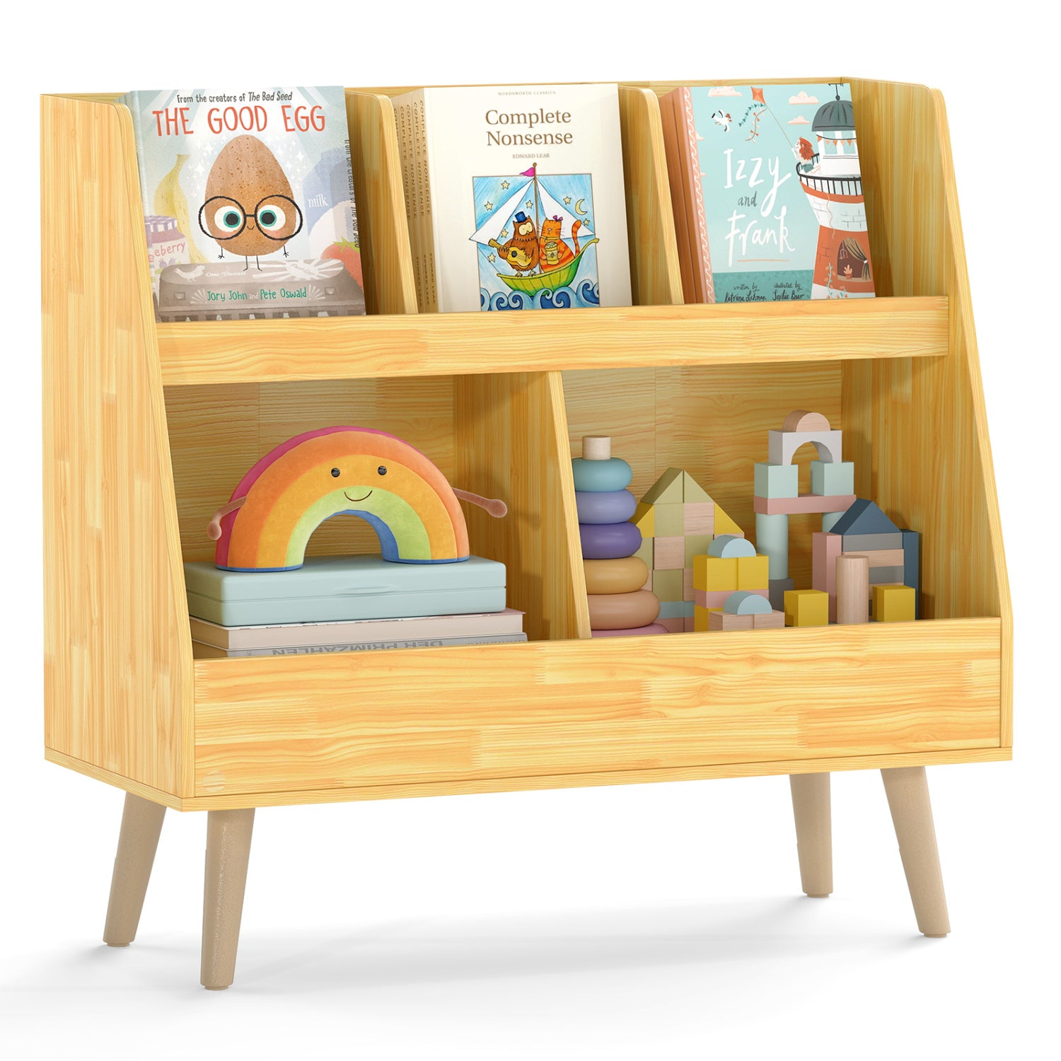 5-Cube Kids Bookshelf Toy Organizer, Oak Bookcases at Gallery Canada