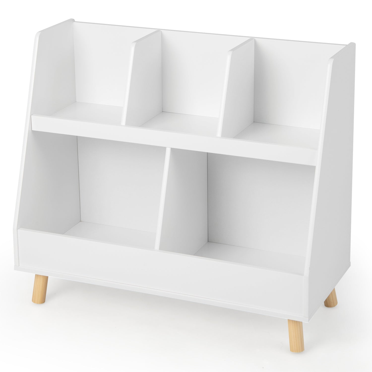 5-Cube Kids Bookshelf, Toy Organizer, Anti-Tipping Kits, White Bookcases White at Gallery Canada