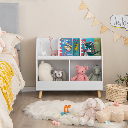 5-Cube Kids Bookshelf, Toy Organizer, Anti-Tipping Kits, White Bookcases at Gallery Canada