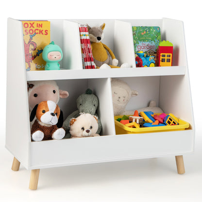 5-Cube Kids Bookshelf, Toy Organizer, Anti-Tipping Kits, White Bookcases at Gallery Canada