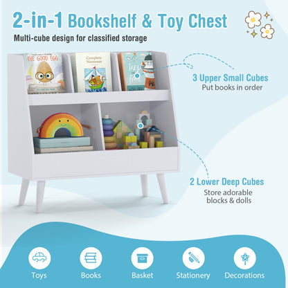 5-Cube Kids Bookshelf & Toy Organizer, Light Gray Kids Storage at Gallery Canada