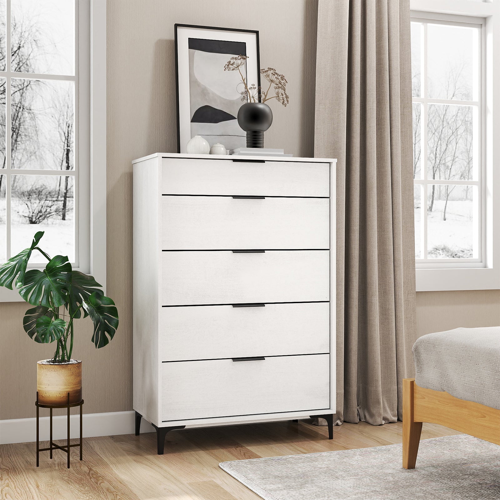 5-Drawer Dresser With Interlock System, White Dressers & Chests at Gallery Canada