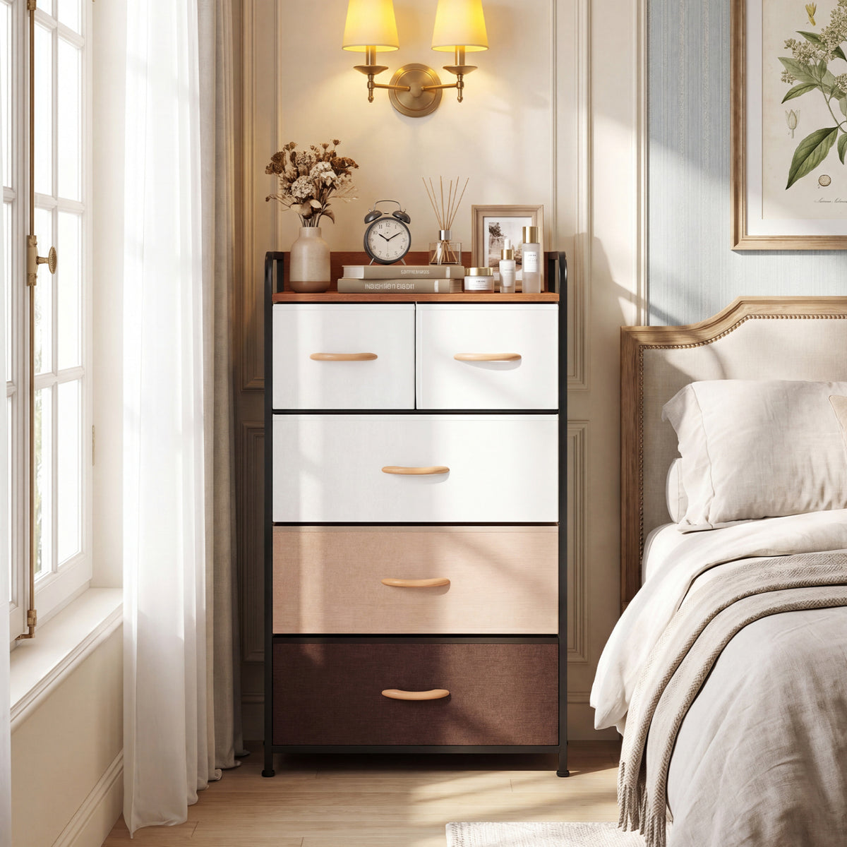 5-Drawer Fabric Dresser with Removable Fabric Bins, Multicolor Cabinets & Chests at Gallery Canada