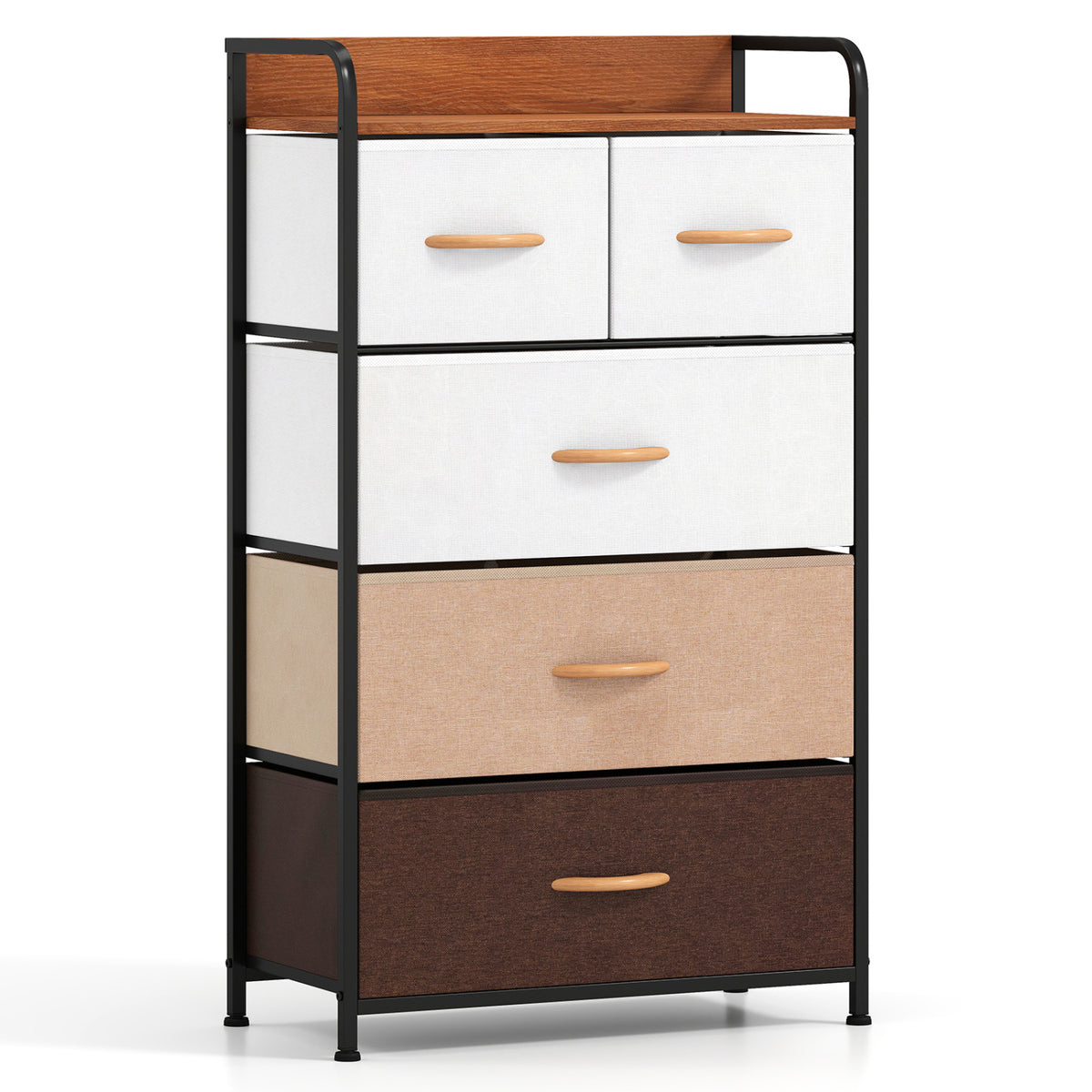5-Drawer Fabric Dresser with Removable Fabric Bins, Multicolor Cabinets & Chests Multicolor at Gallery Canada
