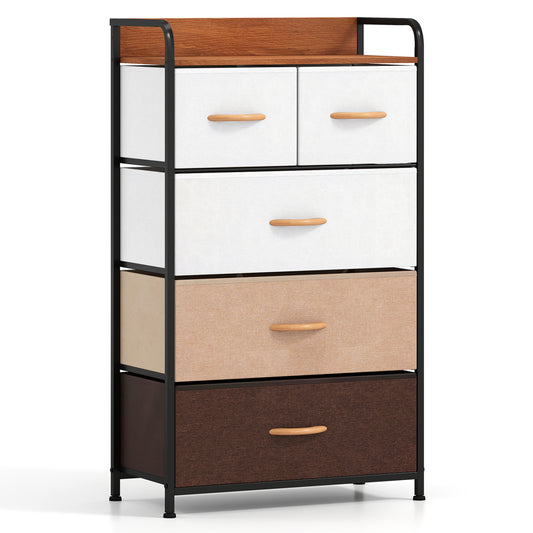 5-Drawer Fabric Dresser with Removable Fabric Bins, Multicolor Cabinets & Chests Multicolor at Gallery Canada