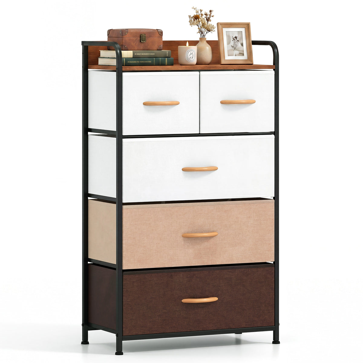 5-Drawer Fabric Dresser with Removable Fabric Bins, Multicolor Cabinets & Chests at Gallery Canada