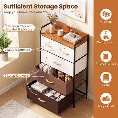 5-Drawer Fabric Dresser with Removable Fabric Bins, Multicolor Cabinets & Chests at Gallery Canada