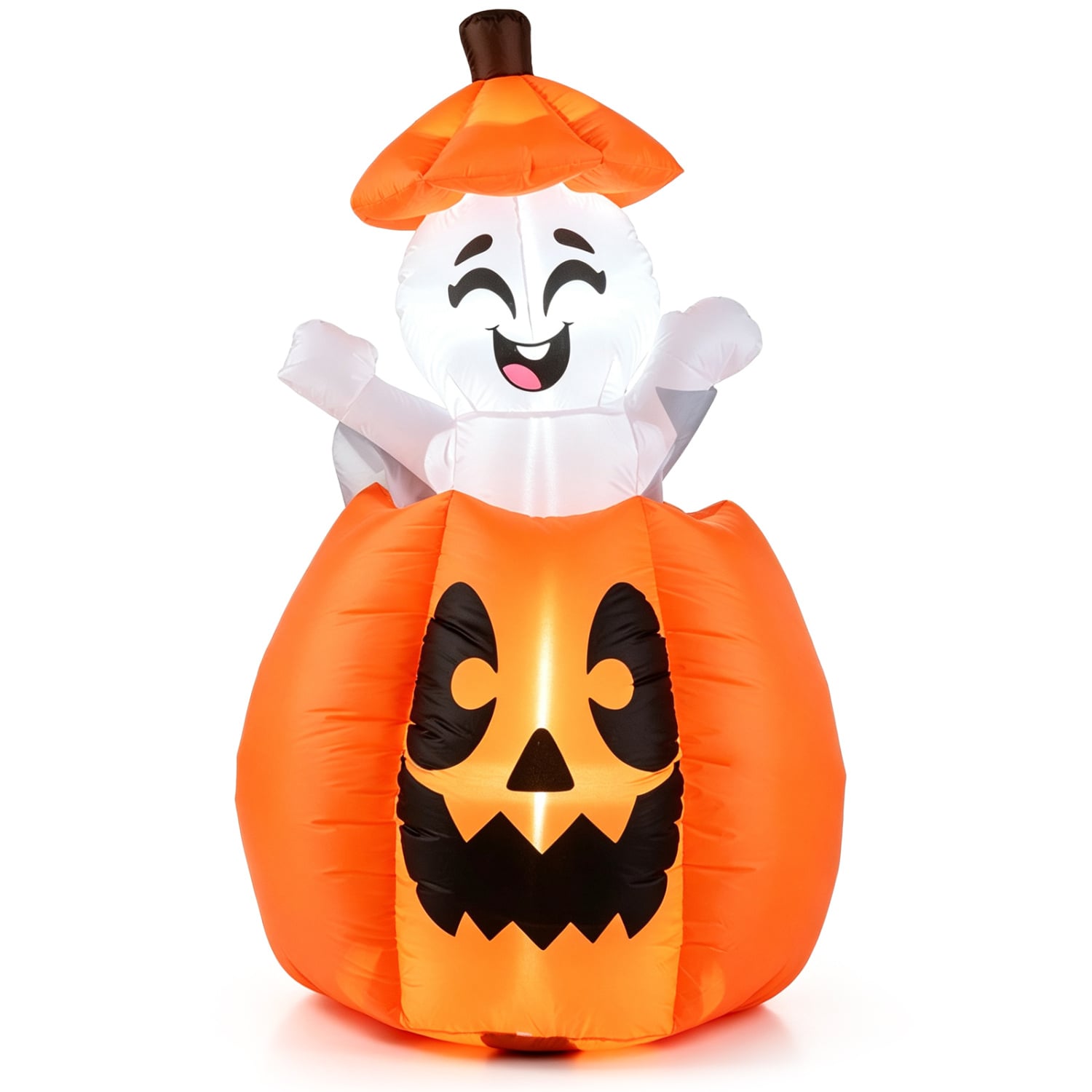 5 FT Halloween Inflatable Pumpkin and Ghost, Orange Halloween Orange at Gallery Canada