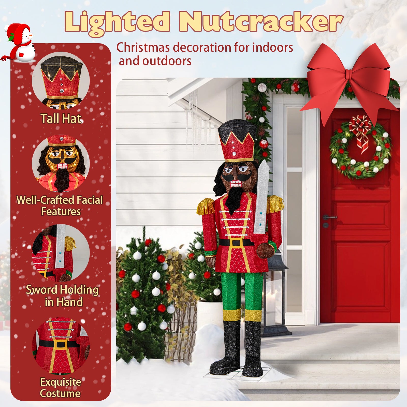 5 FT Giant Nutcracker, Glitter Sword, Outdoor, Multicolor Christmas Inflatables at Gallery Canada