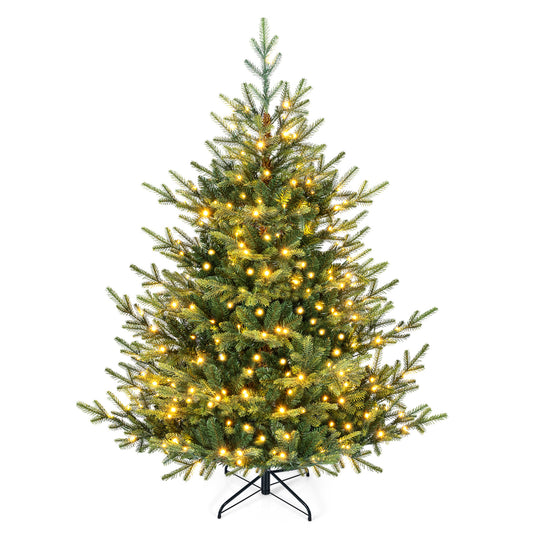 5 FT Pre-Lit Artificial Christmas Tree, 180 Warm White LED Lights, Green Christmas Tree Green at Gallery Canada