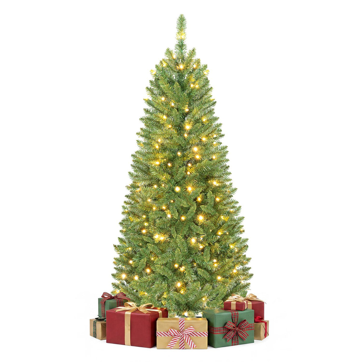 5 ft PVC Pre-Lit Artificial Pencil Christmas Tree, Green Christmas Tree at Gallery Canada