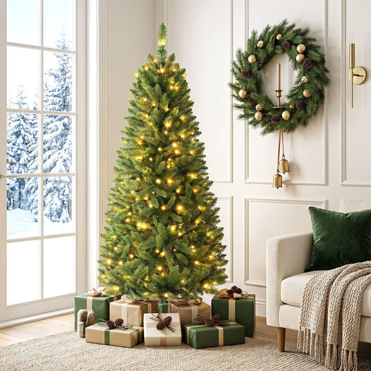 5 ft PVC Pre-Lit Artificial Pencil Christmas Tree, Green Christmas Tree Green at Gallery Canada