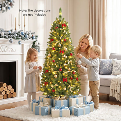 5 ft PVC Pre-Lit Artificial Pencil Christmas Tree, Green Christmas Tree at Gallery Canada