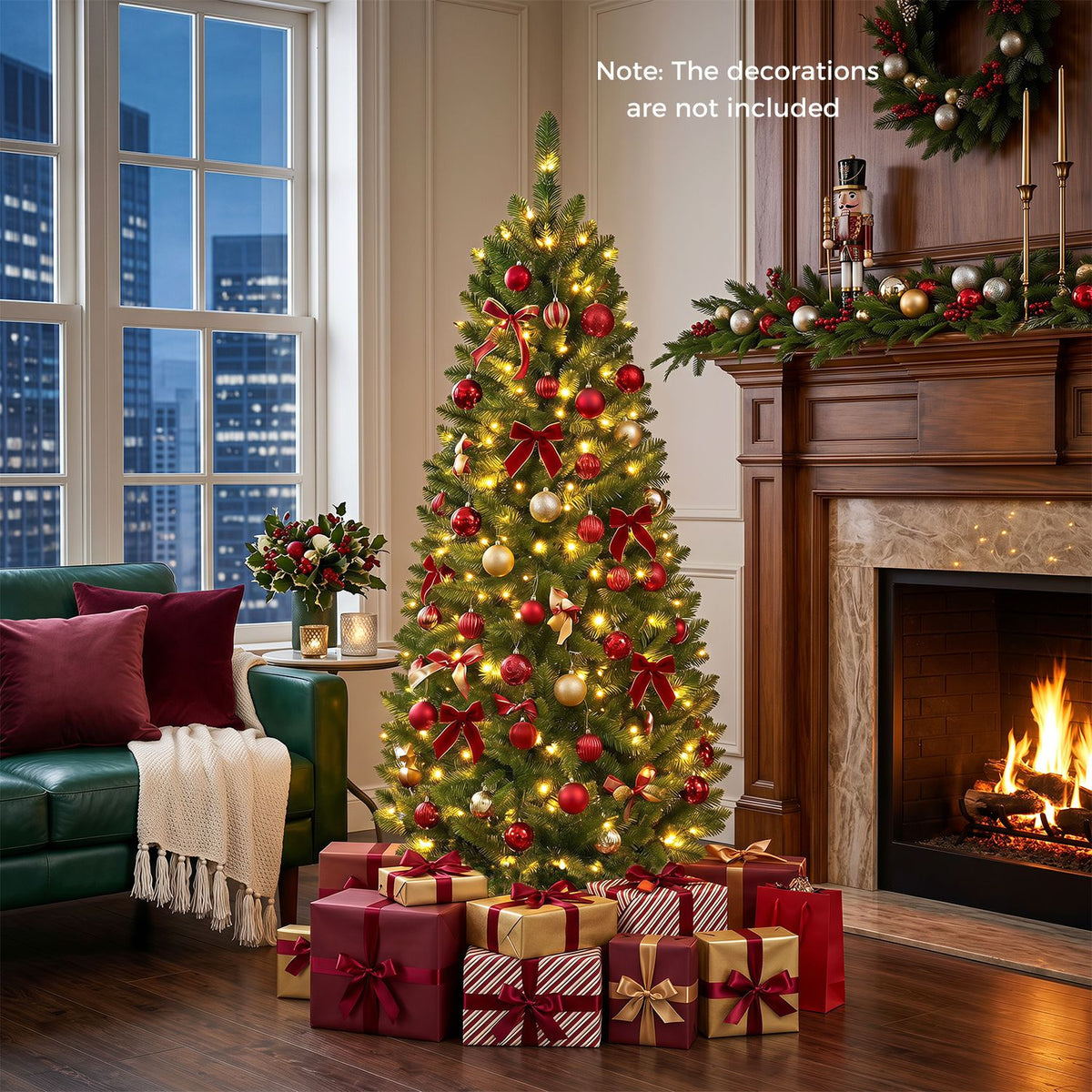 5 ft PVC Pre-Lit Artificial Pencil Christmas Tree, Green Christmas Tree at Gallery Canada