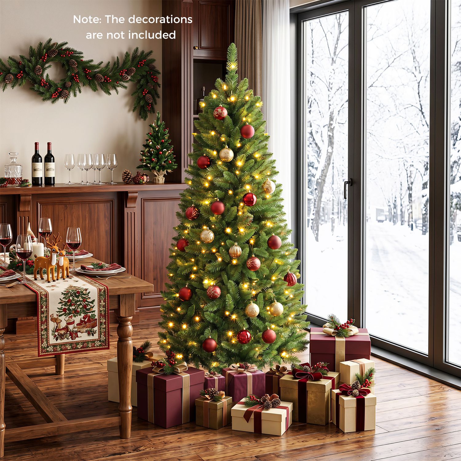 5 ft PVC Pre-Lit Artificial Pencil Christmas Tree, Green Christmas Tree at Gallery Canada
