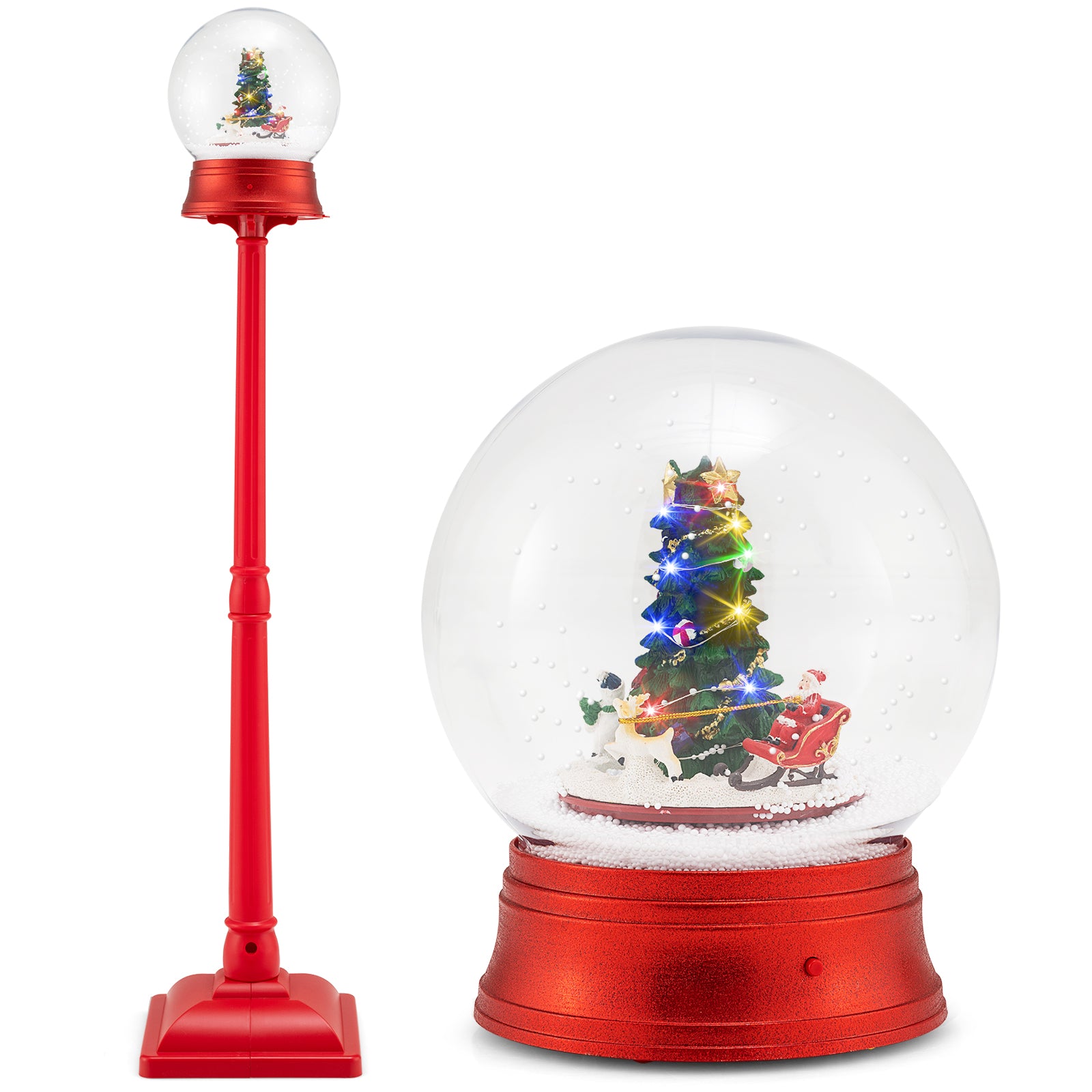 5 Ft Musical Christmas Street Lamp, 8 Tunes, Blowing Snow, Red Christmas Decor & Accessories at Gallery Canada