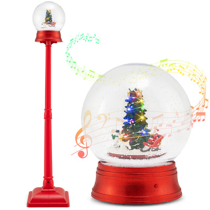 5 Ft Musical Christmas Street Lamp, 8 Tunes, Blowing Snow, Red Christmas Decor & Accessories at Gallery Canada