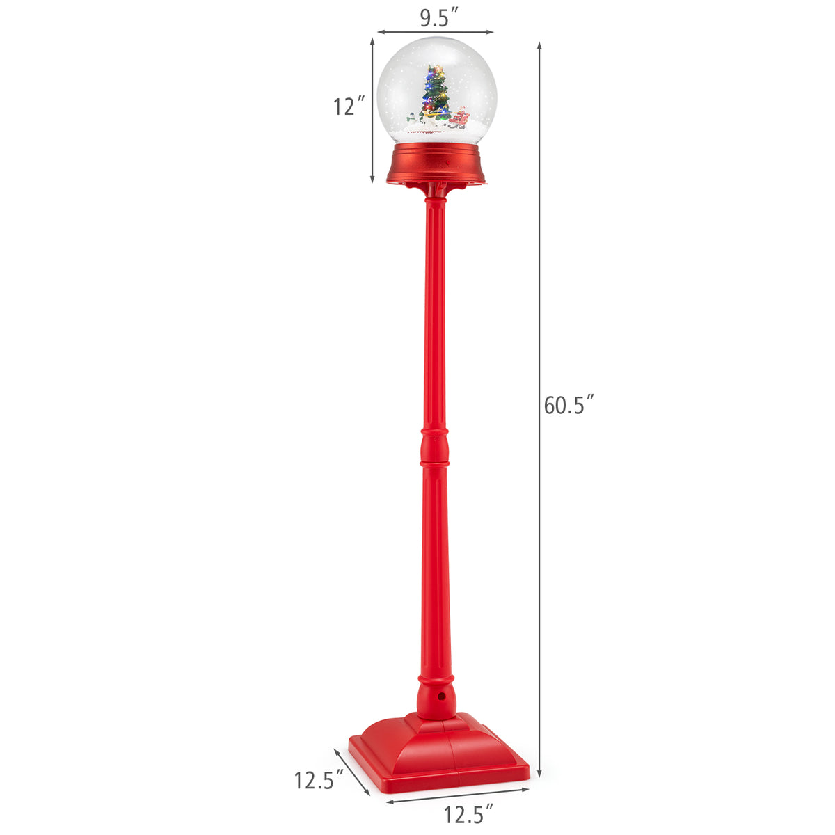 5 Ft Musical Christmas Street Lamp, 8 Tunes, Blowing Snow, Red Christmas Decor & Accessories at Gallery Canada