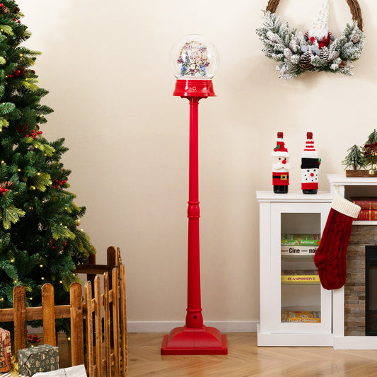 5 Ft Christmas Snow Globe Musical Street Lamp On Stand, Red Christmas Decor & Accessories Red at Gallery Canada