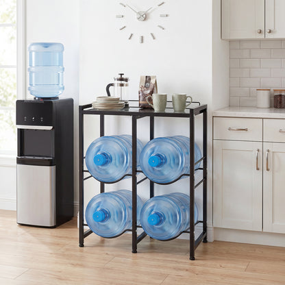 5 Gallon Water Jug Holder, 4 Bottles, Black Wine Racks at Gallery Canada