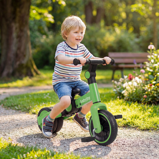 5-In-1 Toddler Bike, Kids Balance Bike With Removable Pedals, Green Balance Bikes Green at Gallery Canada