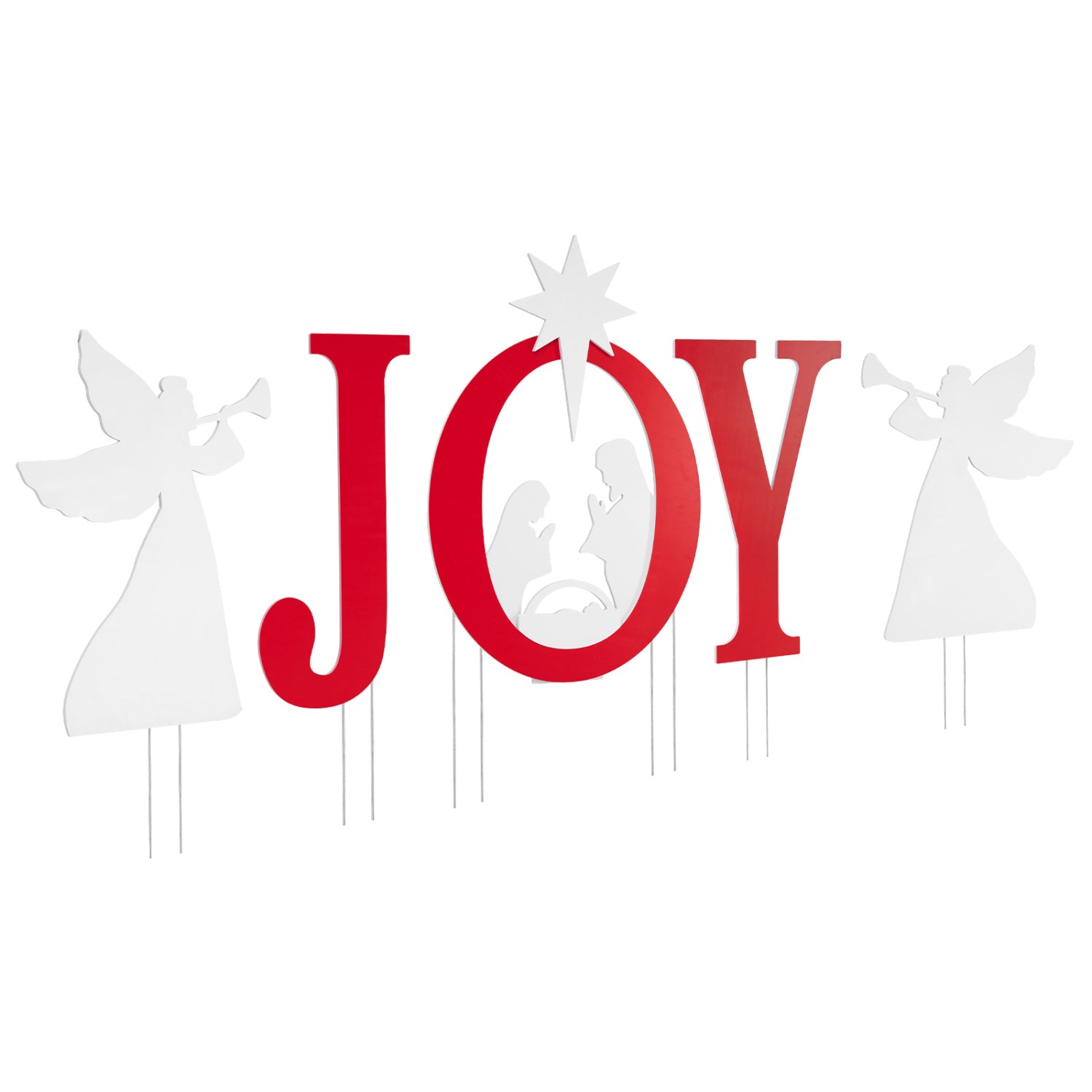 5 PCS Nativity Christmas Yard Sign Set, Angels, Red Christmas Decor & Accessories at Gallery Canada