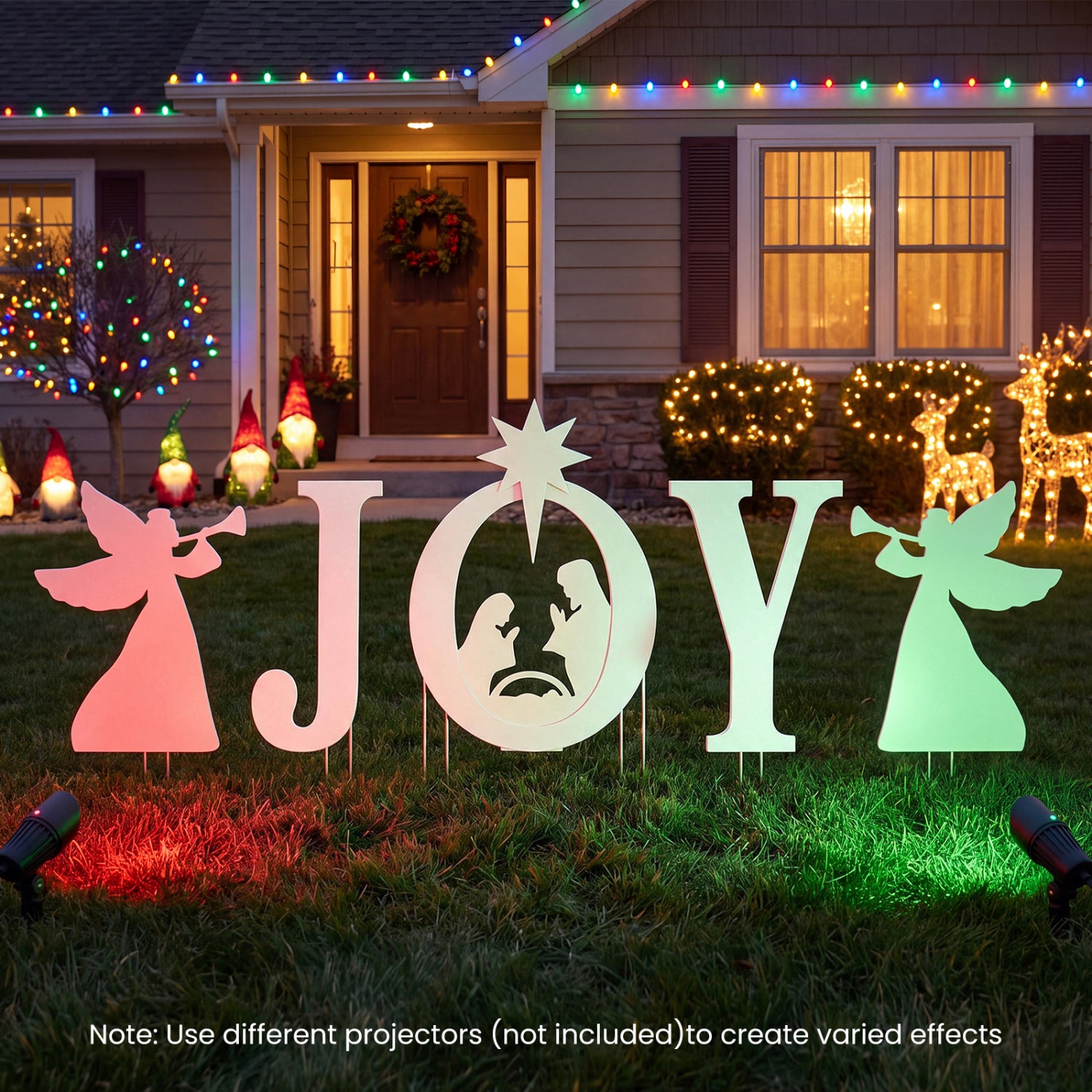 5 PCS Nativity Christmas Yard Sign Set, Angels, White Christmas Decor & Accessories at Gallery Canada