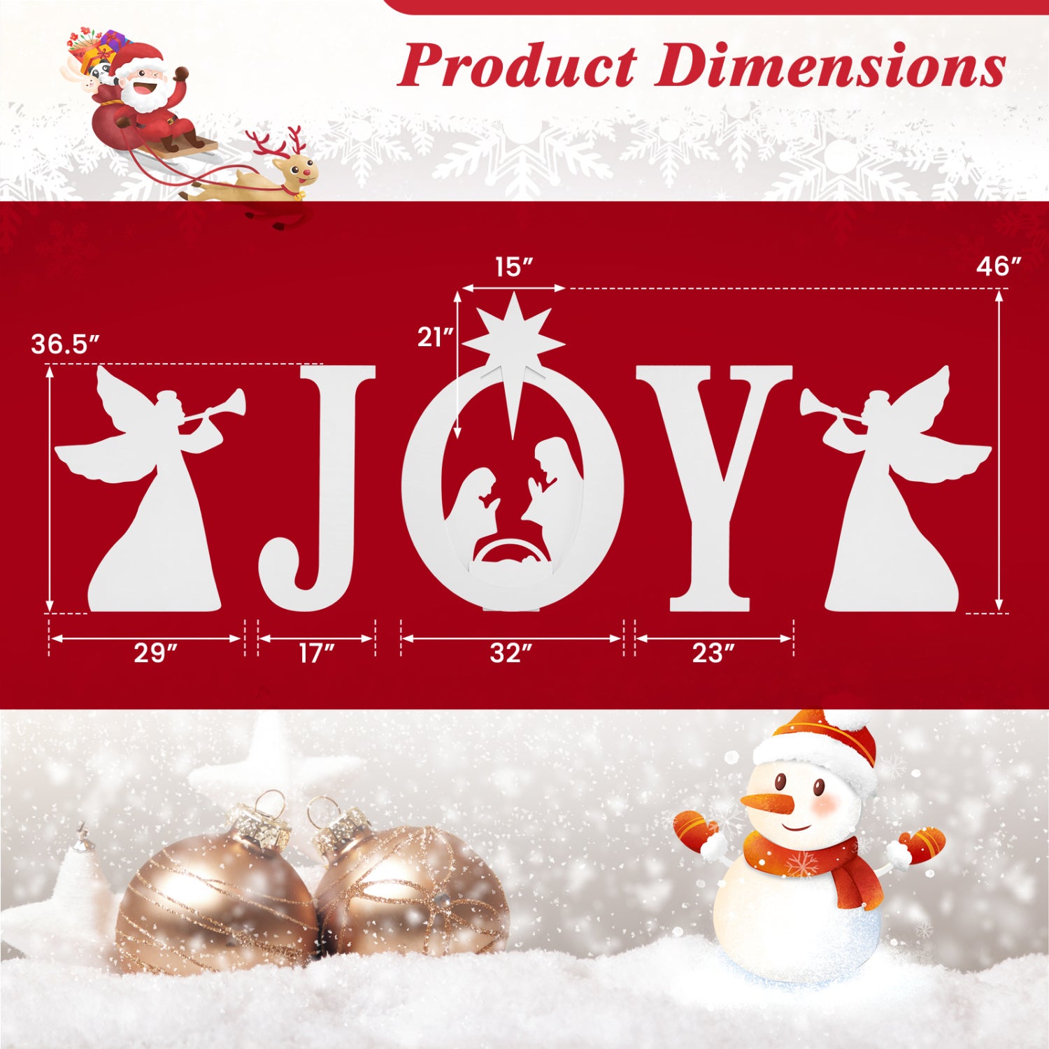 5 PCS Nativity Christmas Yard Sign Set, Angels, White Christmas Decor & Accessories at Gallery Canada