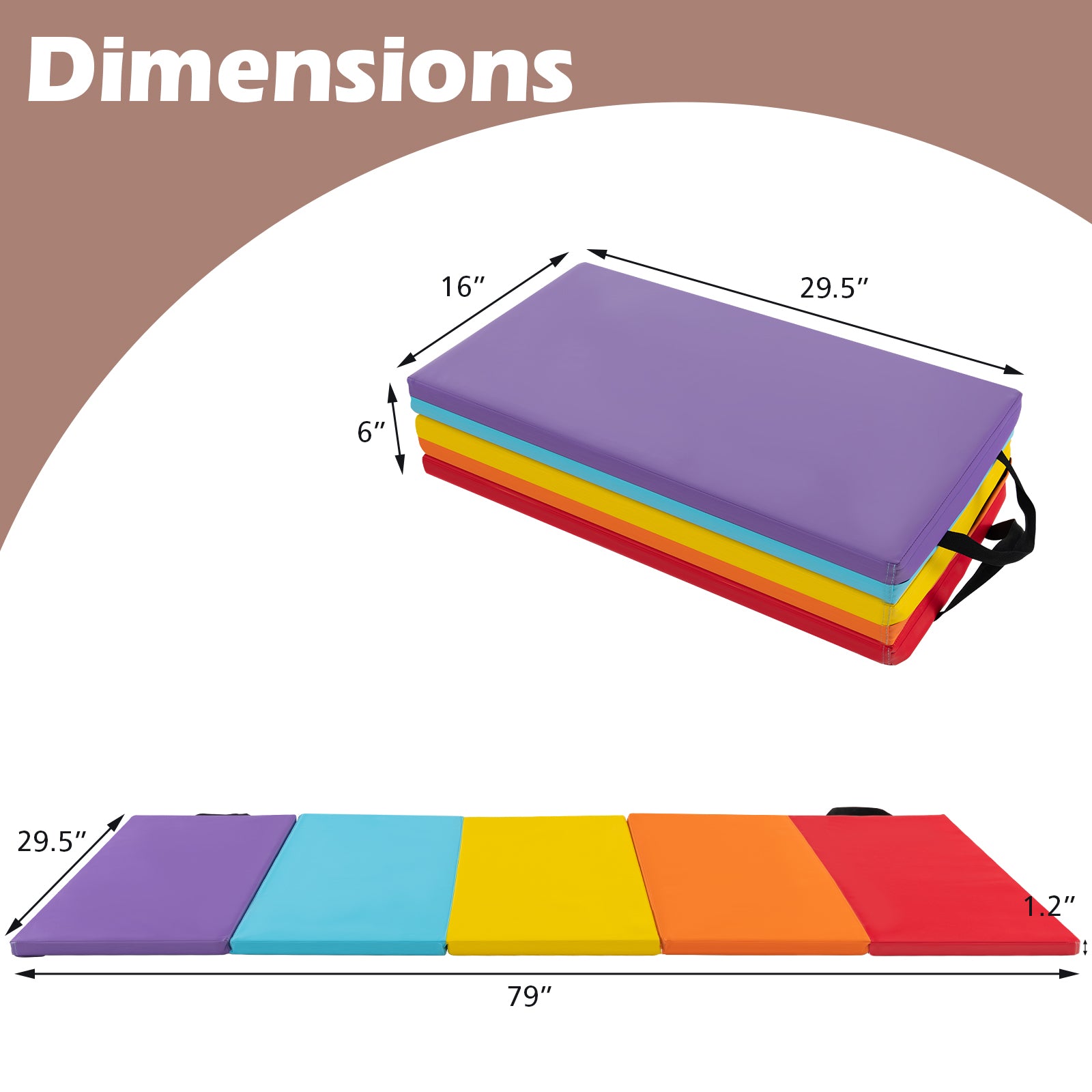 5-Panel Folding Gymnastics Mat for Kids, Red Yoga & Gym Mats at Gallery Canada