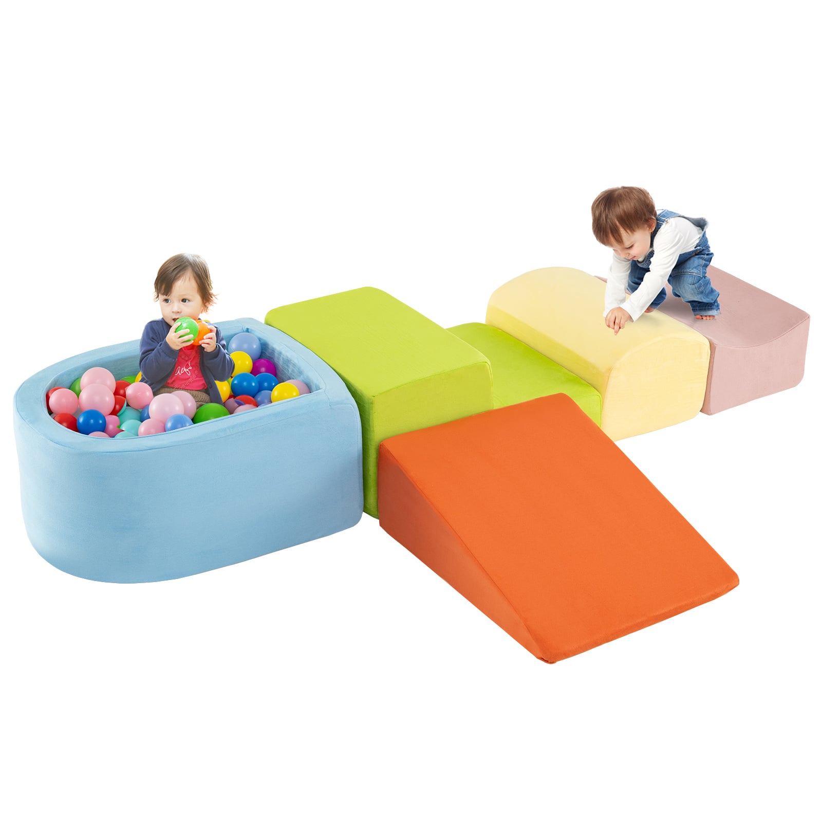 5-Piece Climb And Crawl Playset With Ball Pit, Multicolor Climbers & Slides Multicolor at Gallery Canada