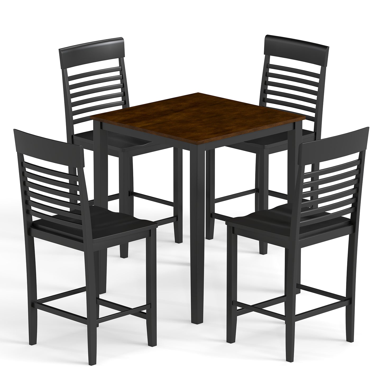 5-Piece Counter-Height Dining Table Set with Rubber Wood Frame and Footrest Dining Room Sets Options at Gallery Canada
