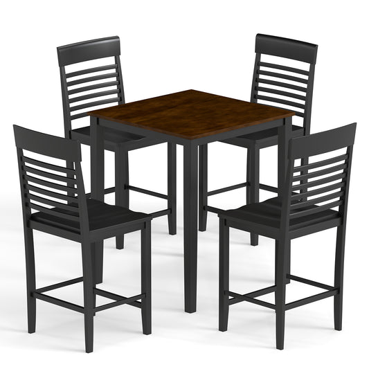 5-Piece Counter-Height Dining Table Set with Rubber Wood Frame and Footrest Dining Room Sets Options at Gallery Canada