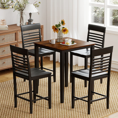 5-Piece Counter-Height Dining Table Set with Rubber Wood Frame and Footrest Dining Room Sets at Gallery Canada