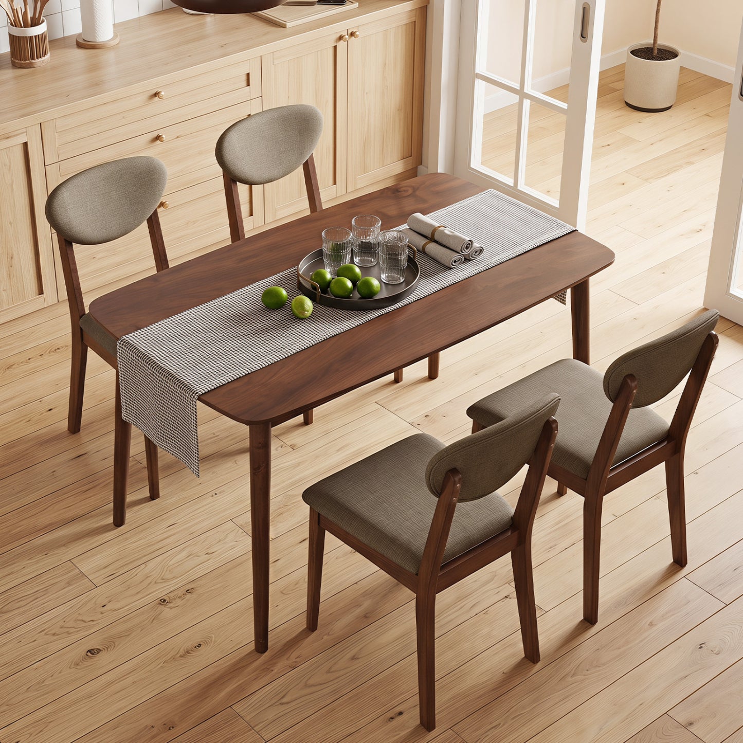 5-Piece Dining Set, Rectangular Table, Fabric Chairs, Beige Dining Room Sets at Gallery Canada