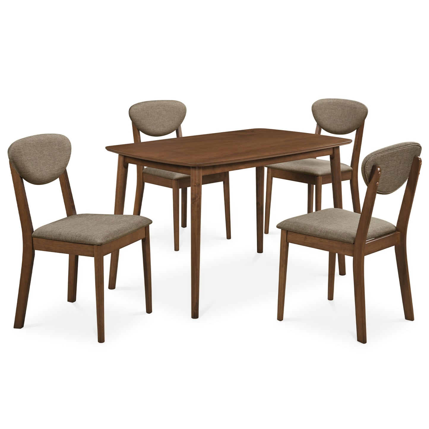 5-Piece Dining Set, Rectangular Table, Fabric Chairs, Beige Dining Room Sets Beige at Gallery Canada