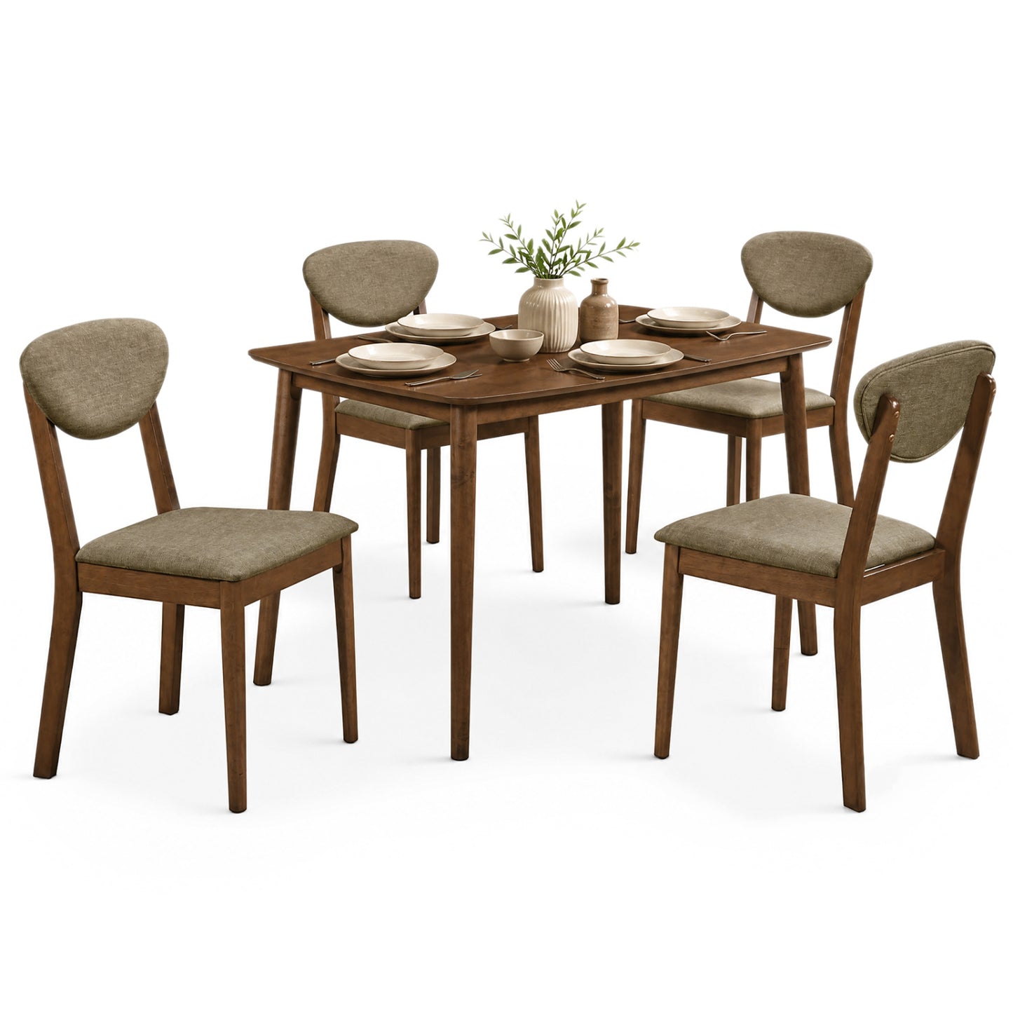 5-Piece Dining Set, Rectangular Table, Fabric Chairs, Beige Dining Room Sets at Gallery Canada