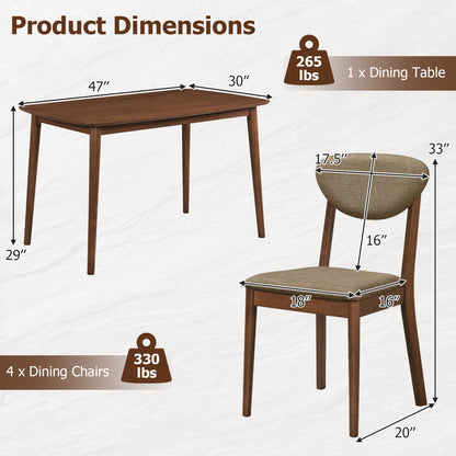 5-Piece Dining Set, Rectangular Table, Fabric Chairs, Beige Dining Room Sets at Gallery Canada