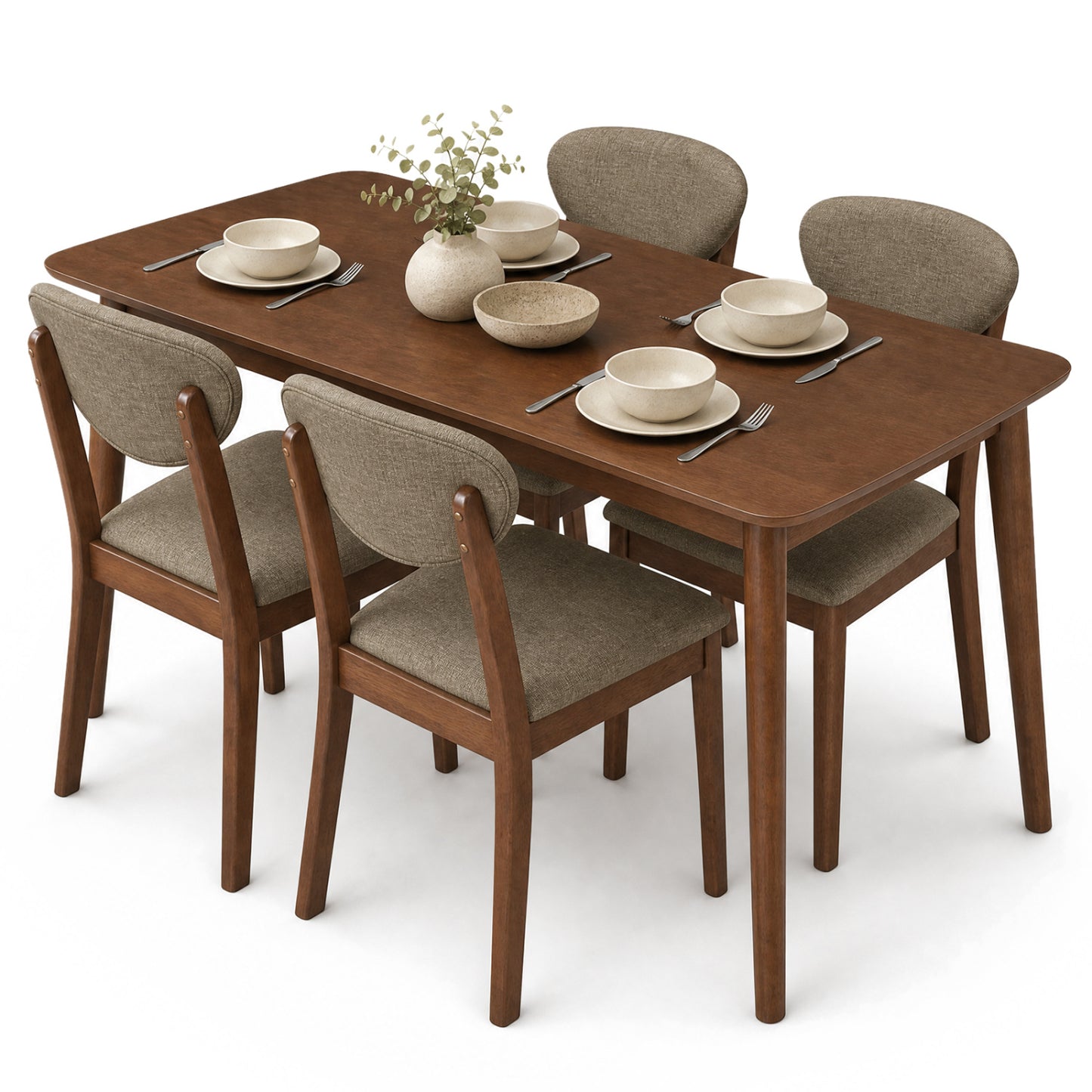 5-Piece Dining Set, Rectangular Table, Fabric Chairs, Beige Dining Room Sets at Gallery Canada