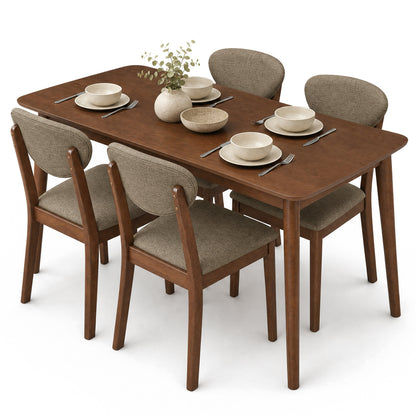 5-Piece Dining Set, Rectangular Table, Fabric Chairs, Beige Dining Room Sets at Gallery Canada