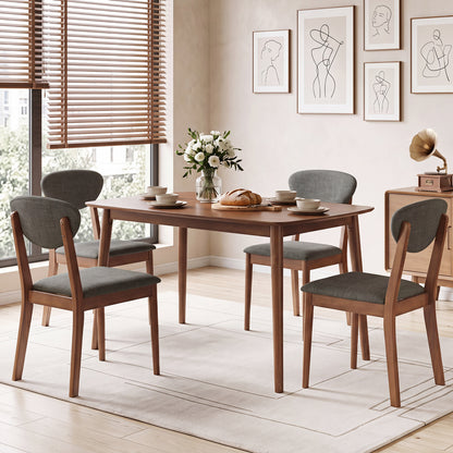 5-Piece Dining Set for 4, Rectangular Table, Fabric Chairs, Gray Dining Room Sets at Gallery Canada