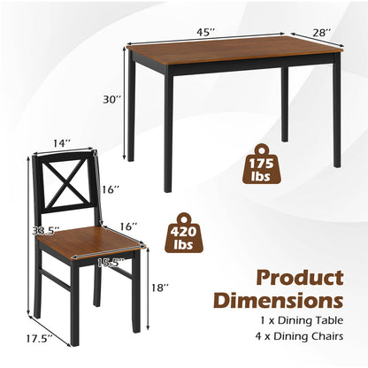 5 Piece Dining Table Set, Rectangular Kitchen Table, 4 Chairs Dining Room Sets at Gallery Canada