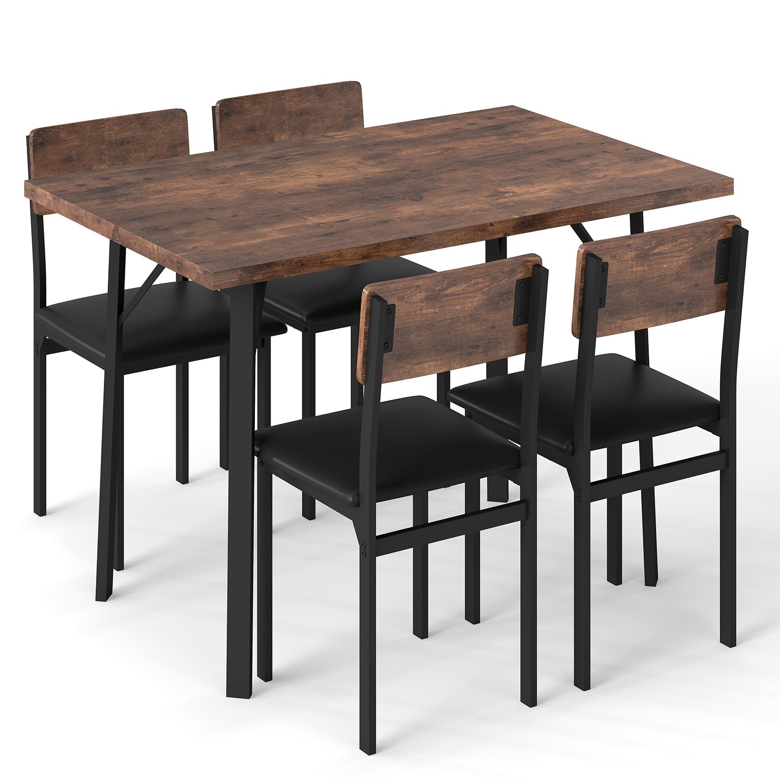 5-Piece Dining Table Set For 4 People, Brown Dining Room Sets Brown at Gallery Canada