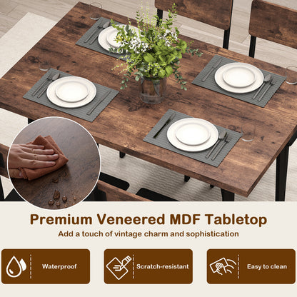 5-Piece Dining Table Set For 4 People, Brown Dining Room Sets at Gallery Canada