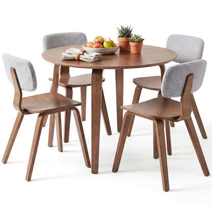 5 Piece Dining Set, 4 Padded Chairs, Rubber Wood Table, Gray Dining Room Sets at Gallery Canada