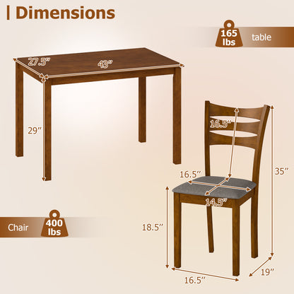 5-Piece Dining Set, Linen Chairs, Rubber Wood Frame Dining Room Sets at Gallery Canada